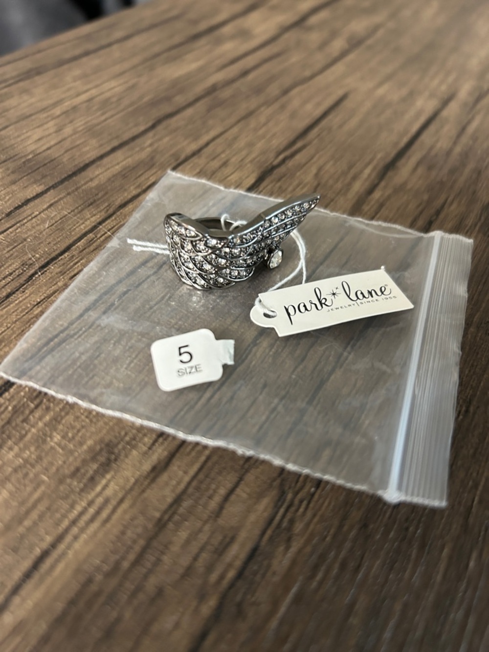 Park Lane Silver Winged Crystal Ring